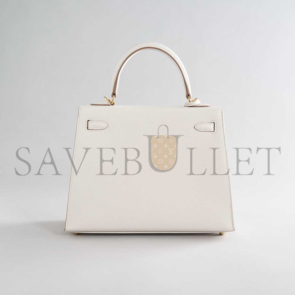 HERMÈS MASTER KELLY 25 EPSOM GRIS PALE GOLD HARDWARE (25*17*7cm)